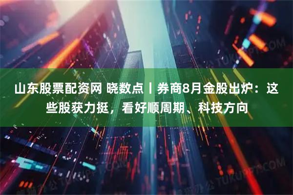 山东股票配资网 晓数点丨券商8月金股出炉：这些股获力挺，看好顺周期、科技方向